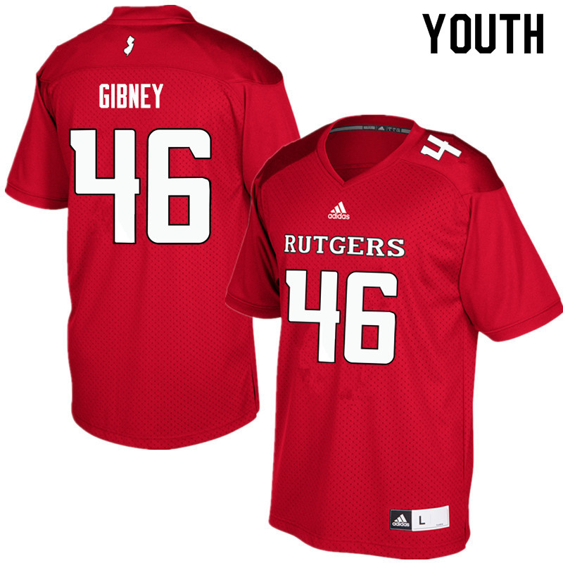 Youth #46 Matt Gibney Rutgers Scarlet Knights College Football Jerseys Sale-Red